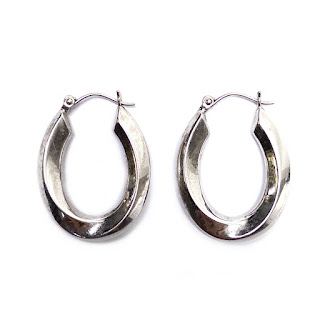 14K White Gold Hoop Earrings