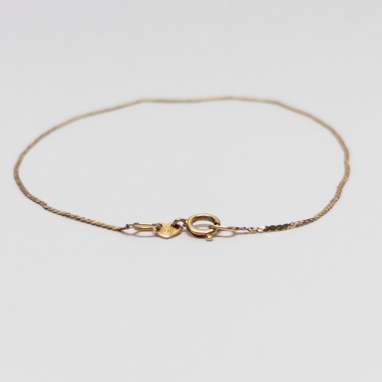 14K Gold Flat Chain Bracelet