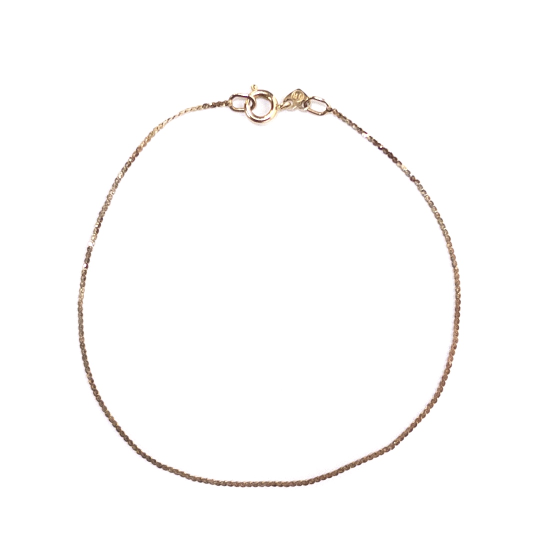 14K Gold Flat Chain Bracelet