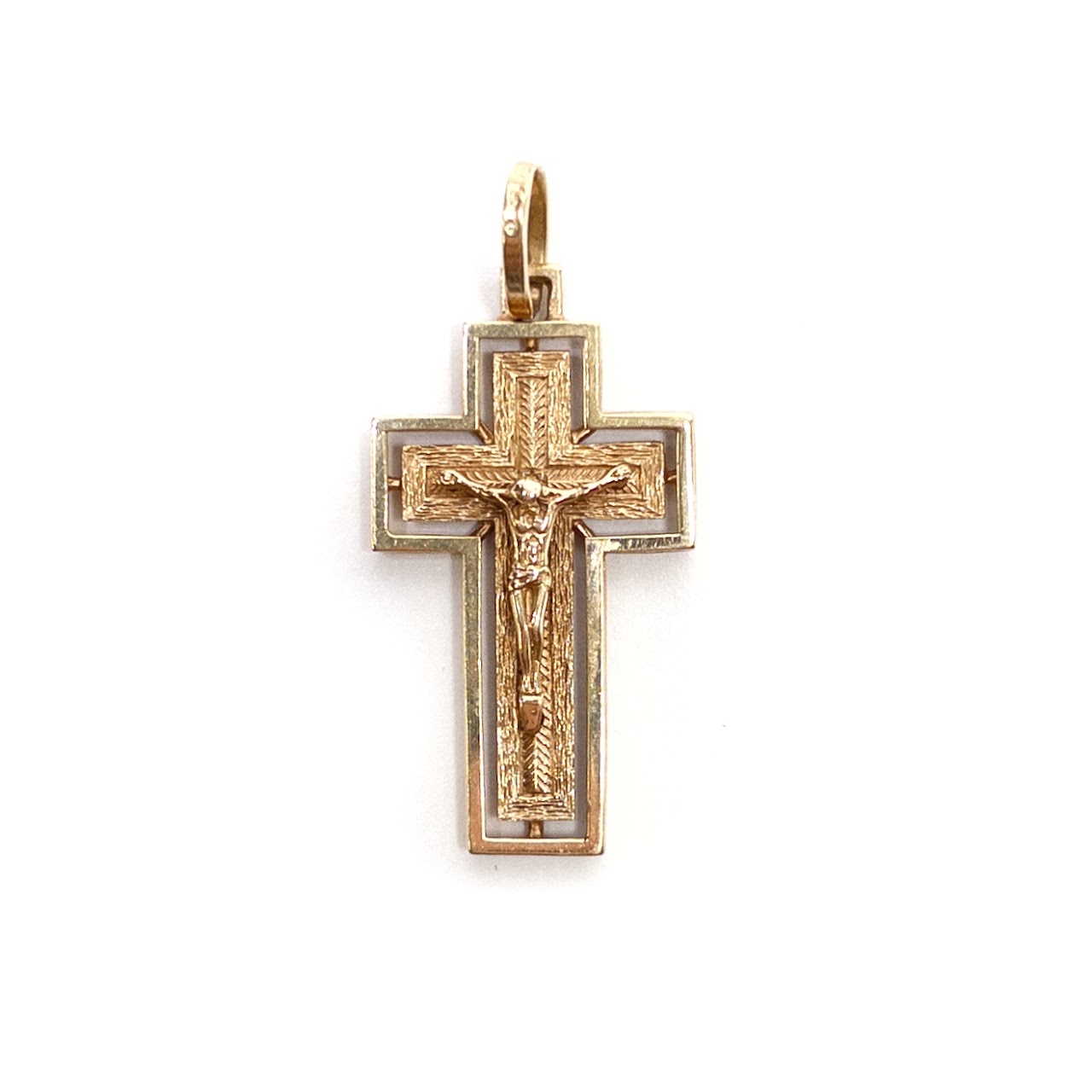 14K Gold Crucifix Pendant