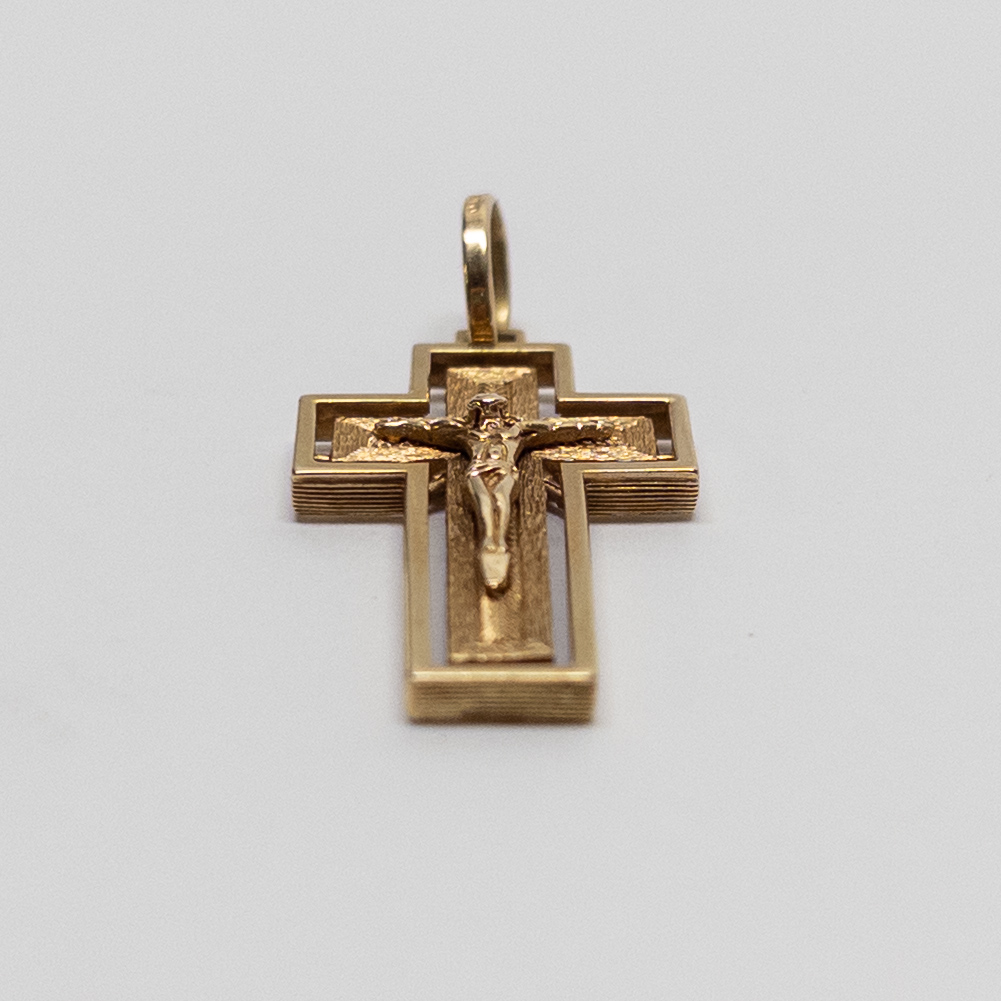 14K Gold Crucifix Pendant