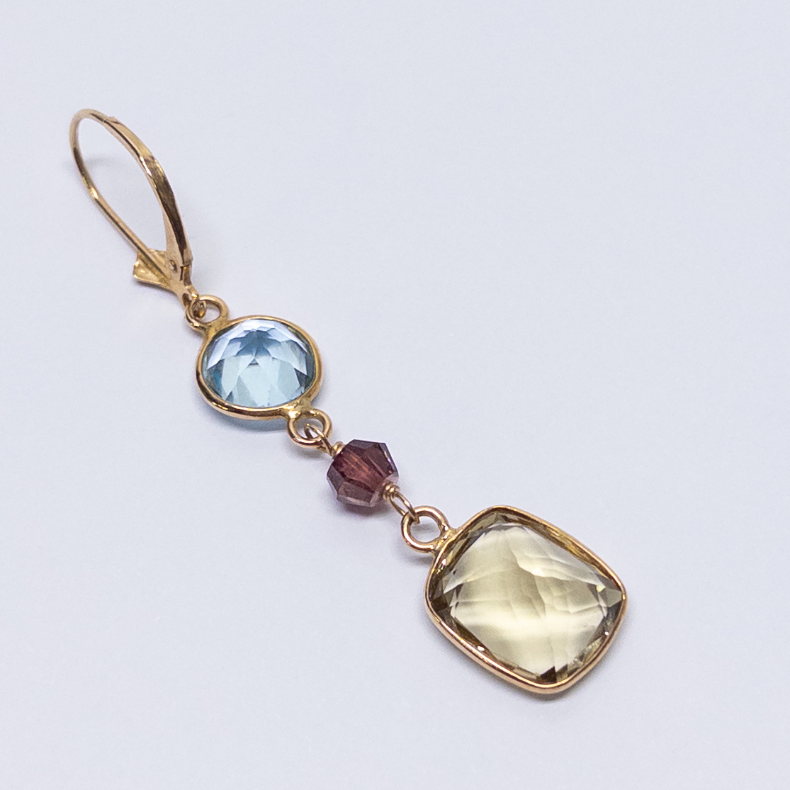 14K Gold Multi Stone Earrings