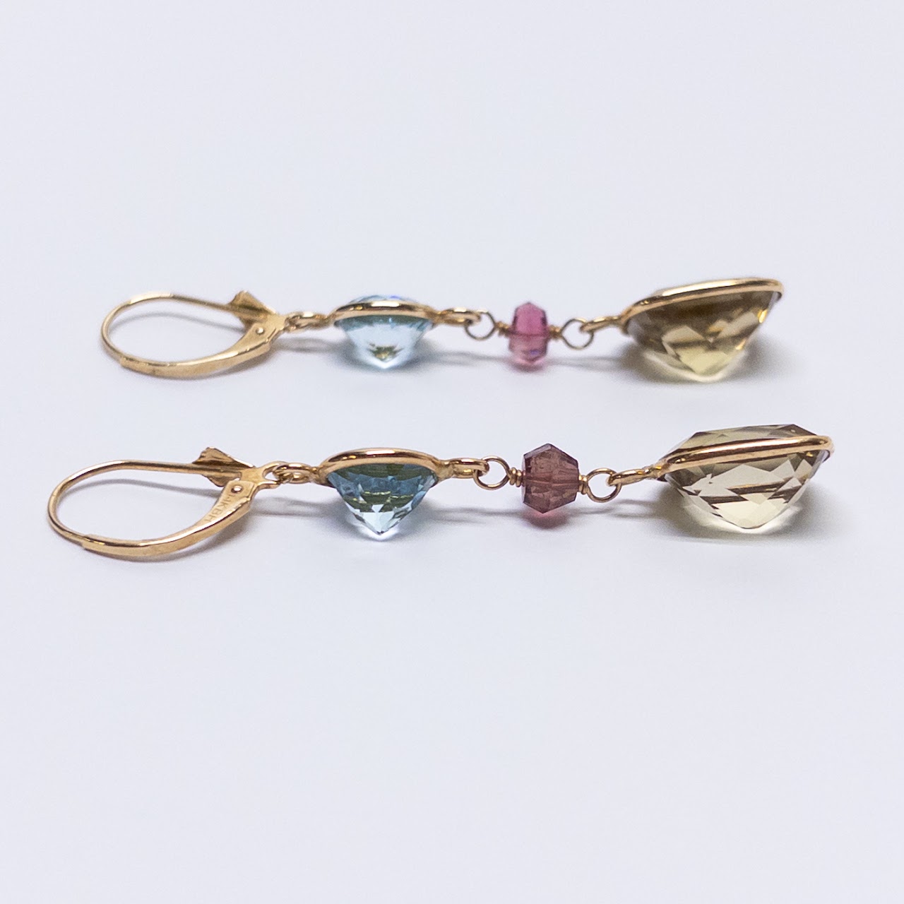 14K Gold Multi Stone Earrings