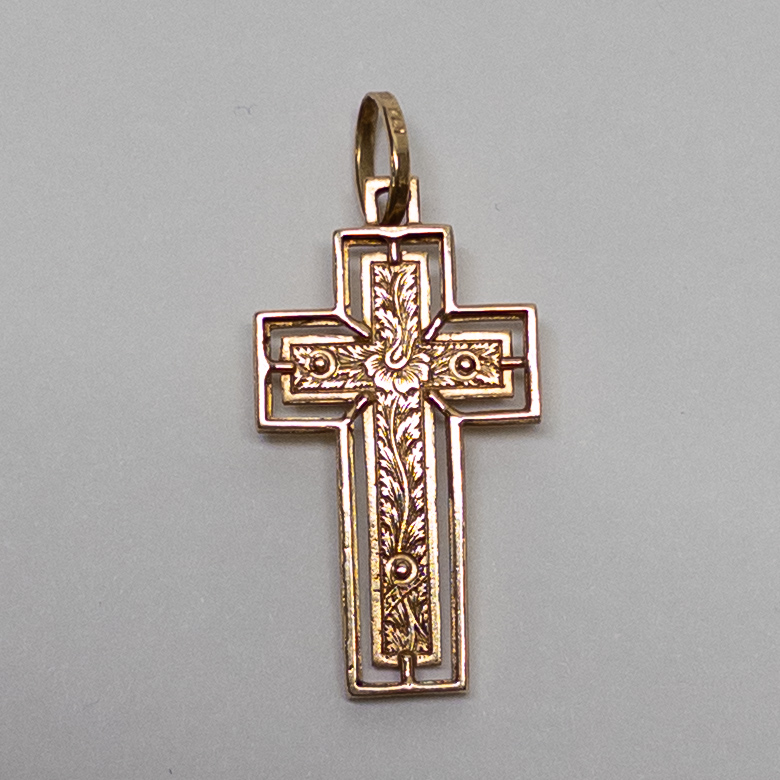 14K Gold Crucifix Pendant