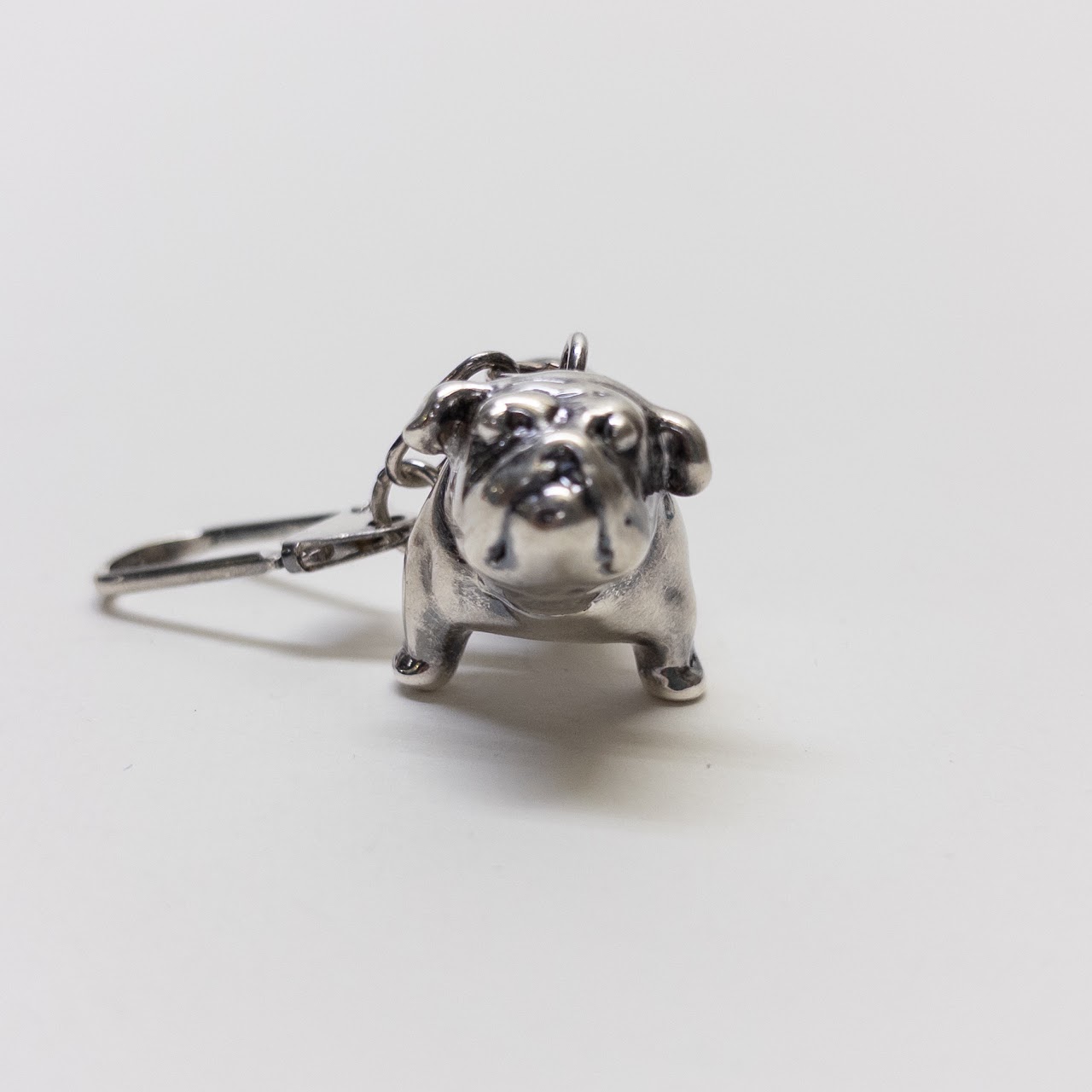 Sterling SIlver Bulldog Keychain