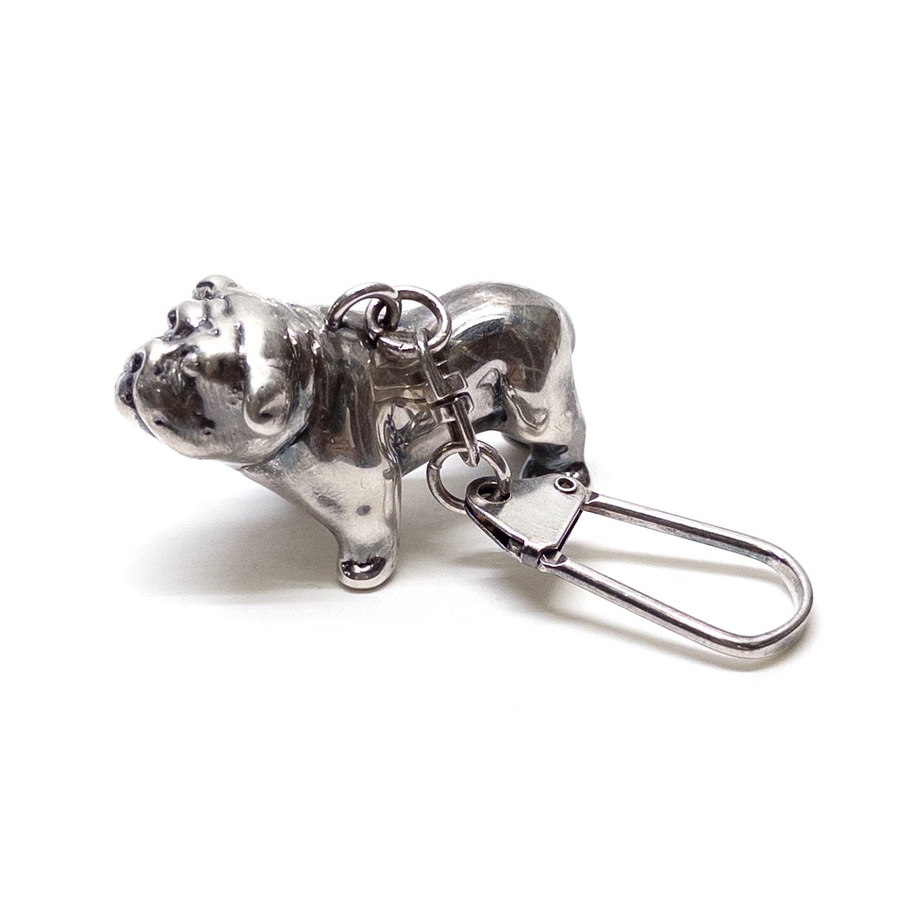 Sterling SIlver Bulldog Keychain