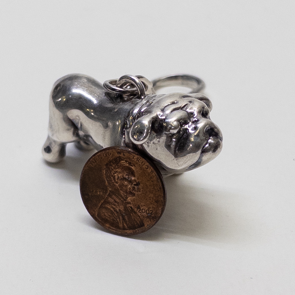 Sterling SIlver Bulldog Keychain