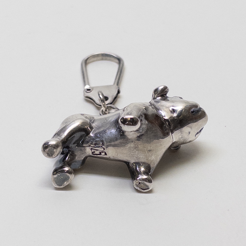 Sterling SIlver Bulldog Keychain