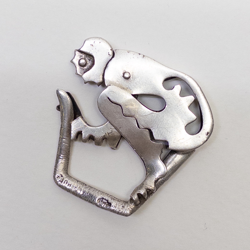 Sterling Silver Monkey Key Fob