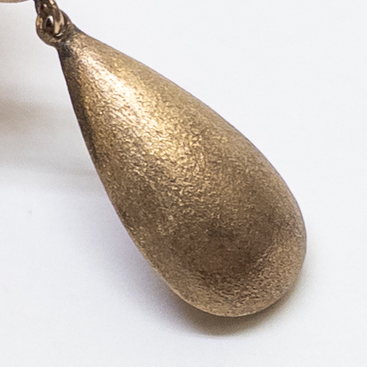 14K Gold Florentine Finish Teardrop Earrings