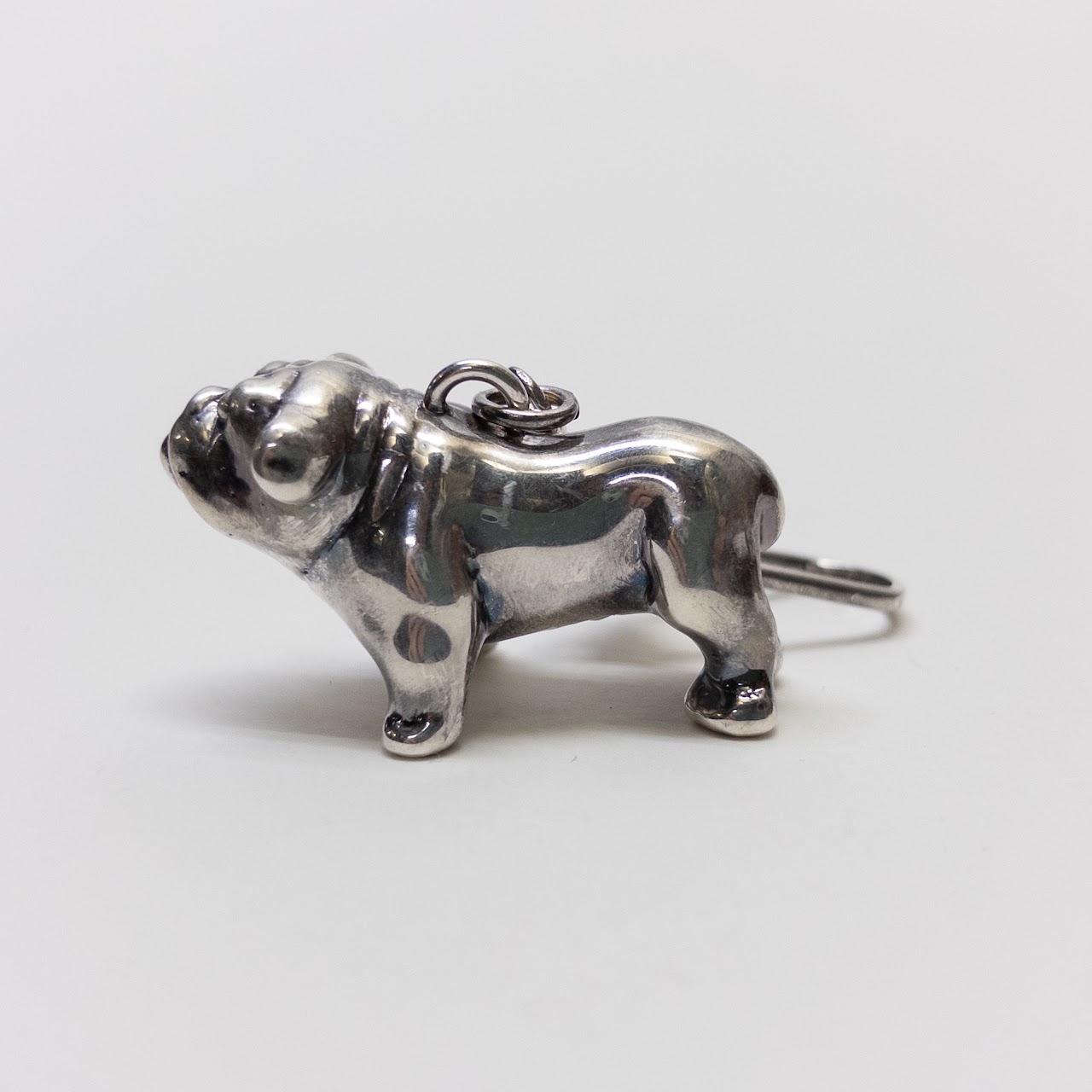 Sterling SIlver Bulldog Keychain