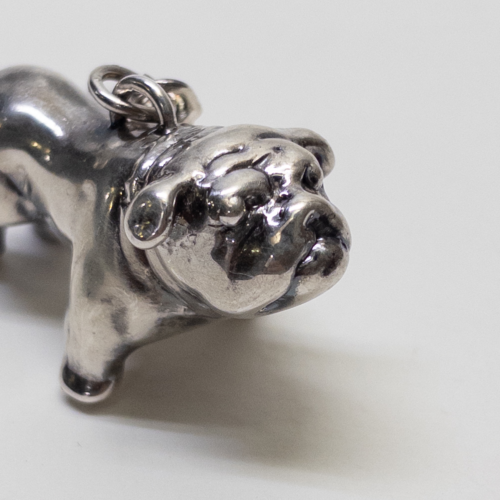 Sterling SIlver Bulldog Keychain