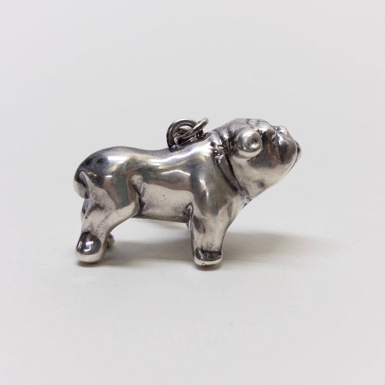 Sterling SIlver Bulldog Keychain