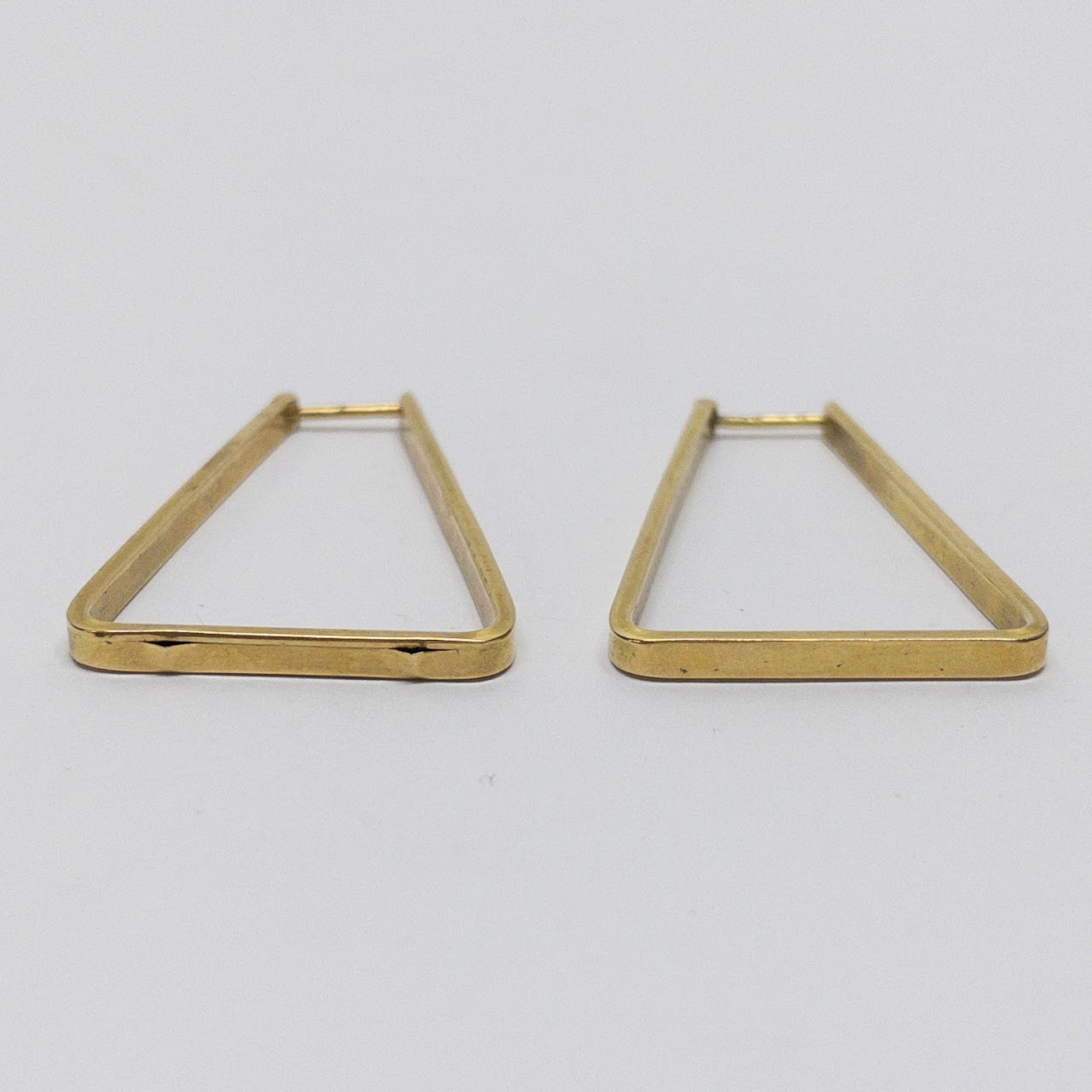 14K Gold Trapezoid Earrings