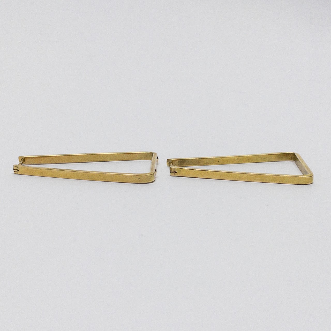 14K Gold Trapezoid Earrings