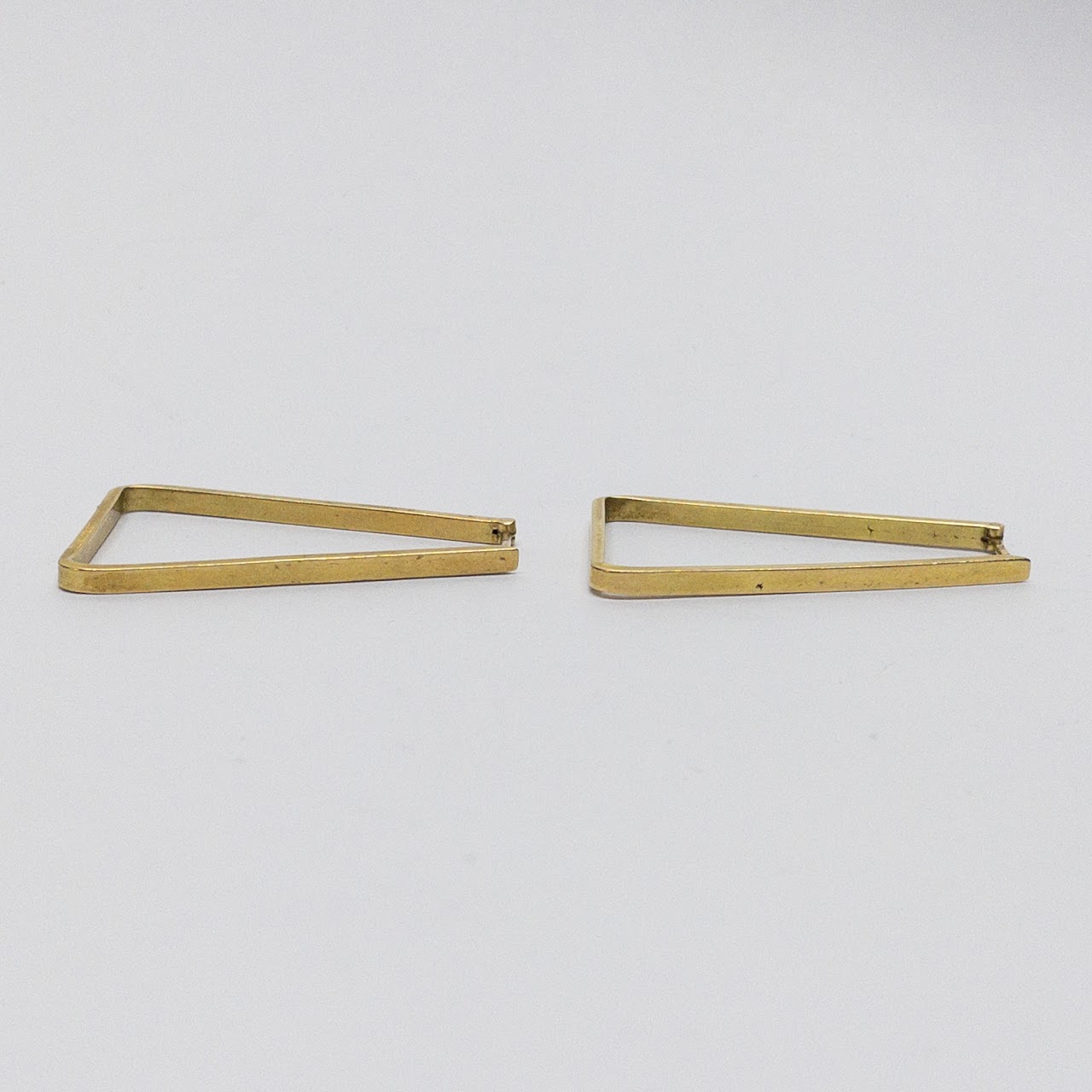 14K Gold Trapezoid Earrings