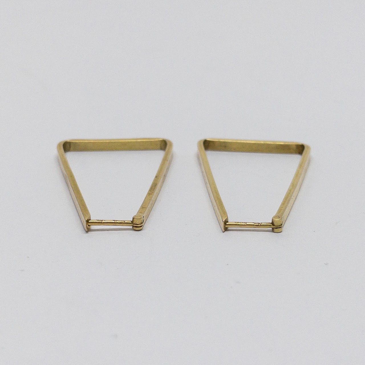 14K Gold Trapezoid Earrings