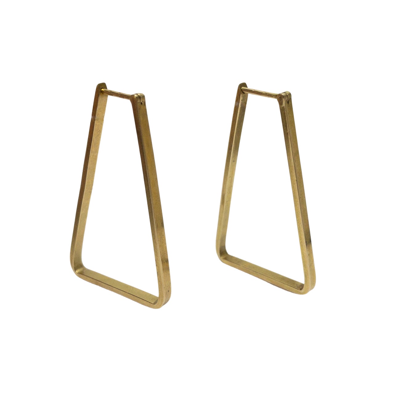 14K Gold Trapezoid Earrings