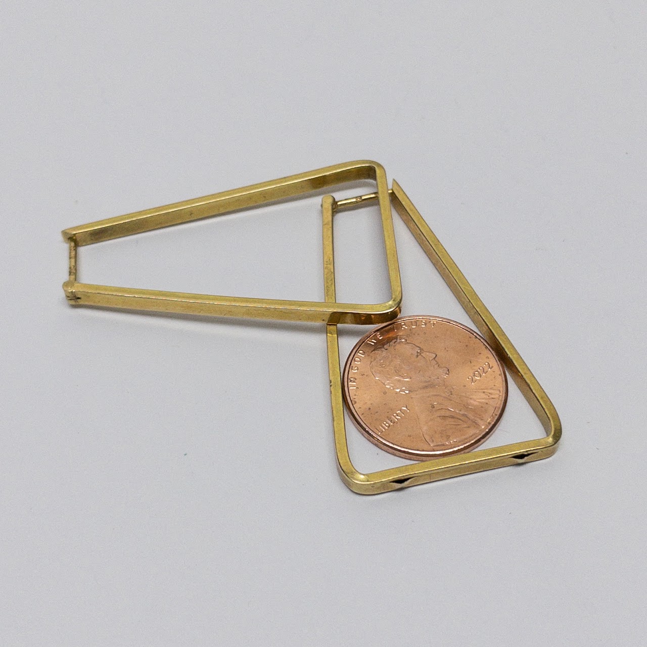 14K Gold Trapezoid Earrings