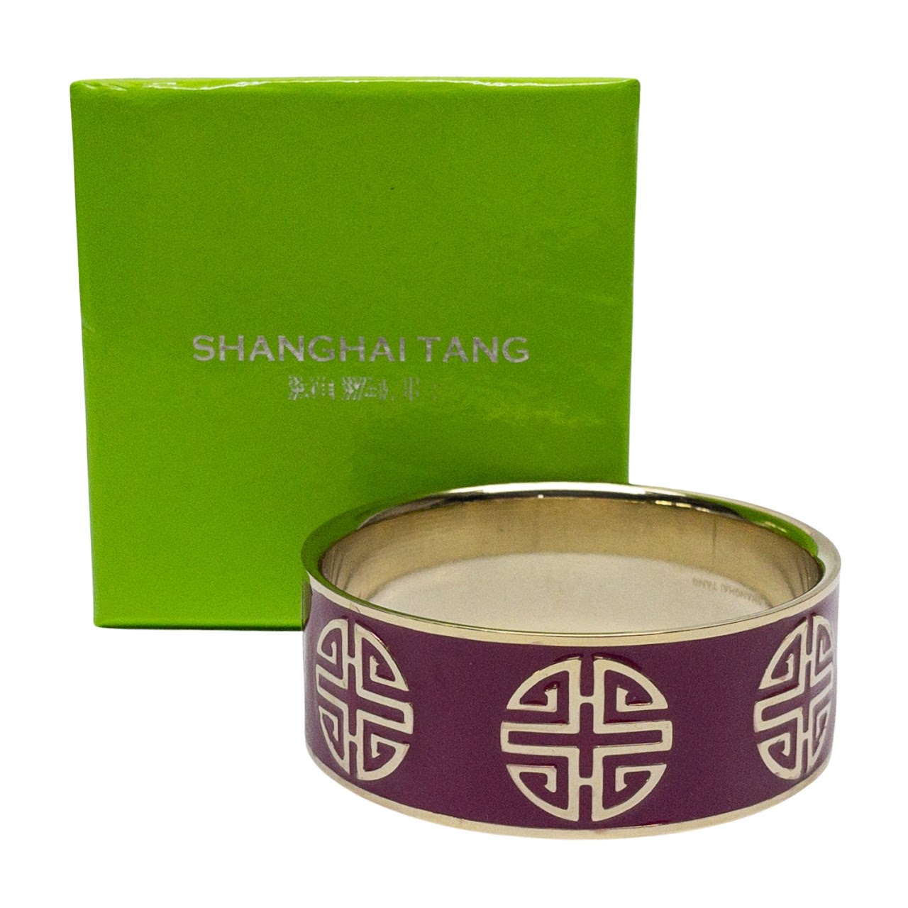 Shanghai Tang Fuchsia Shou Enamel Bracelet