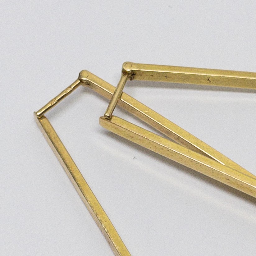 14K Gold Trapezoid Earrings