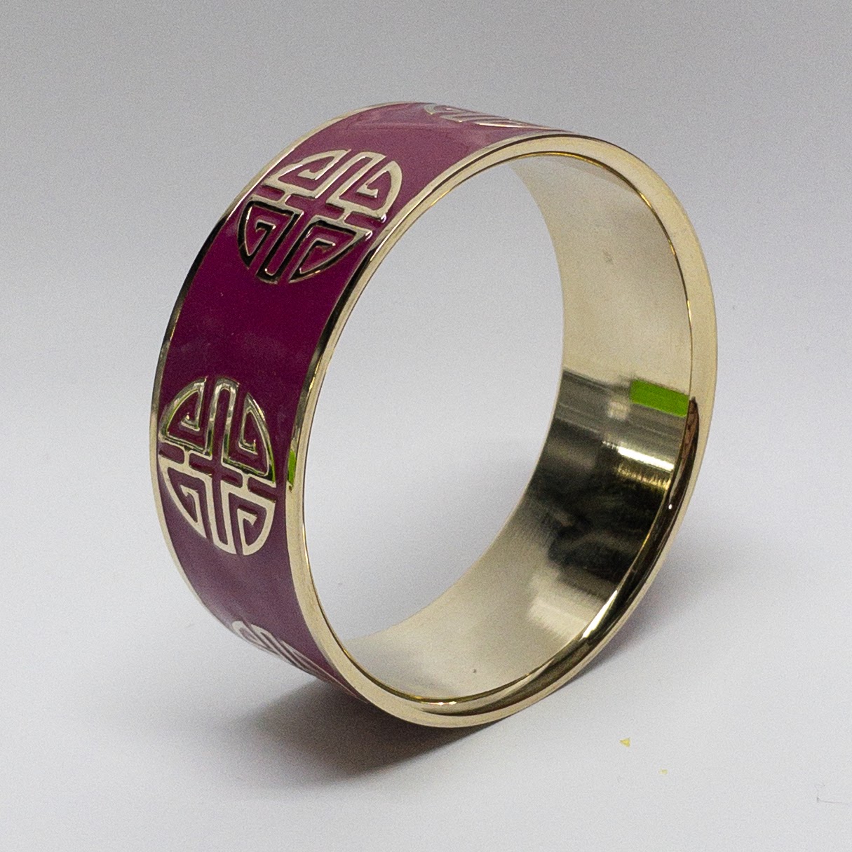 Shanghai Tang Fuchsia Shou Enamel Bracelet