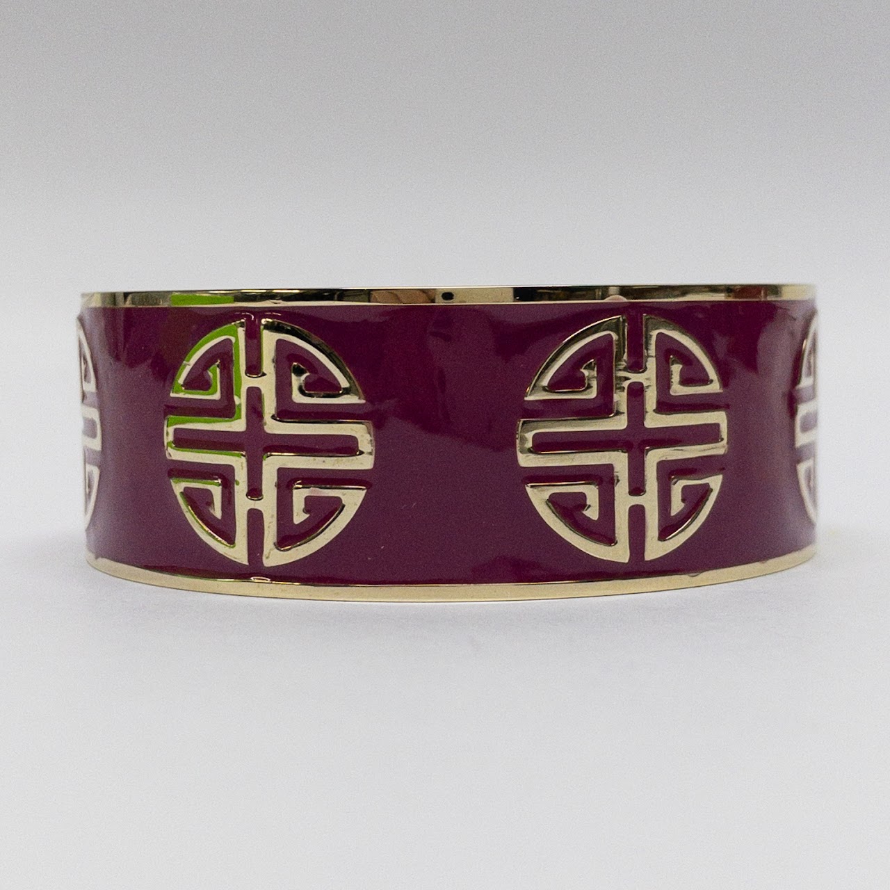 Shanghai Tang Fuchsia Shou Enamel Bracelet