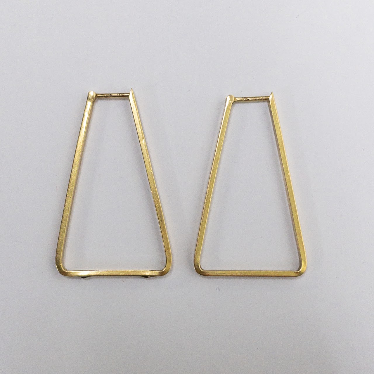 14K Gold Trapezoid Earrings