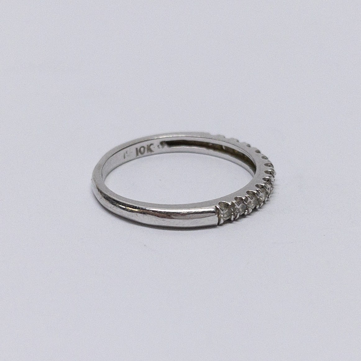 10K White Gold & Diamond Ring