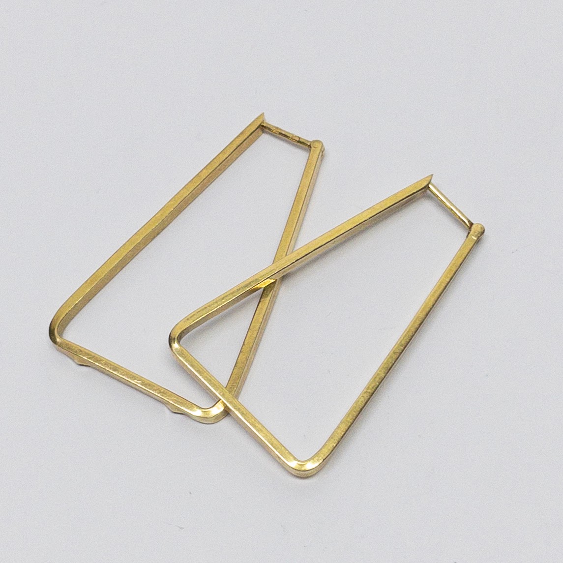 14K Gold Trapezoid Earrings