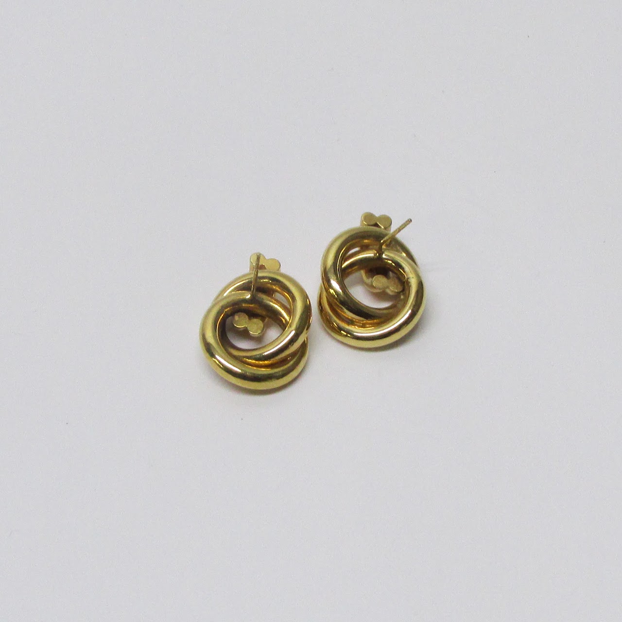 14K Gold Interlocking Hoop Earrings