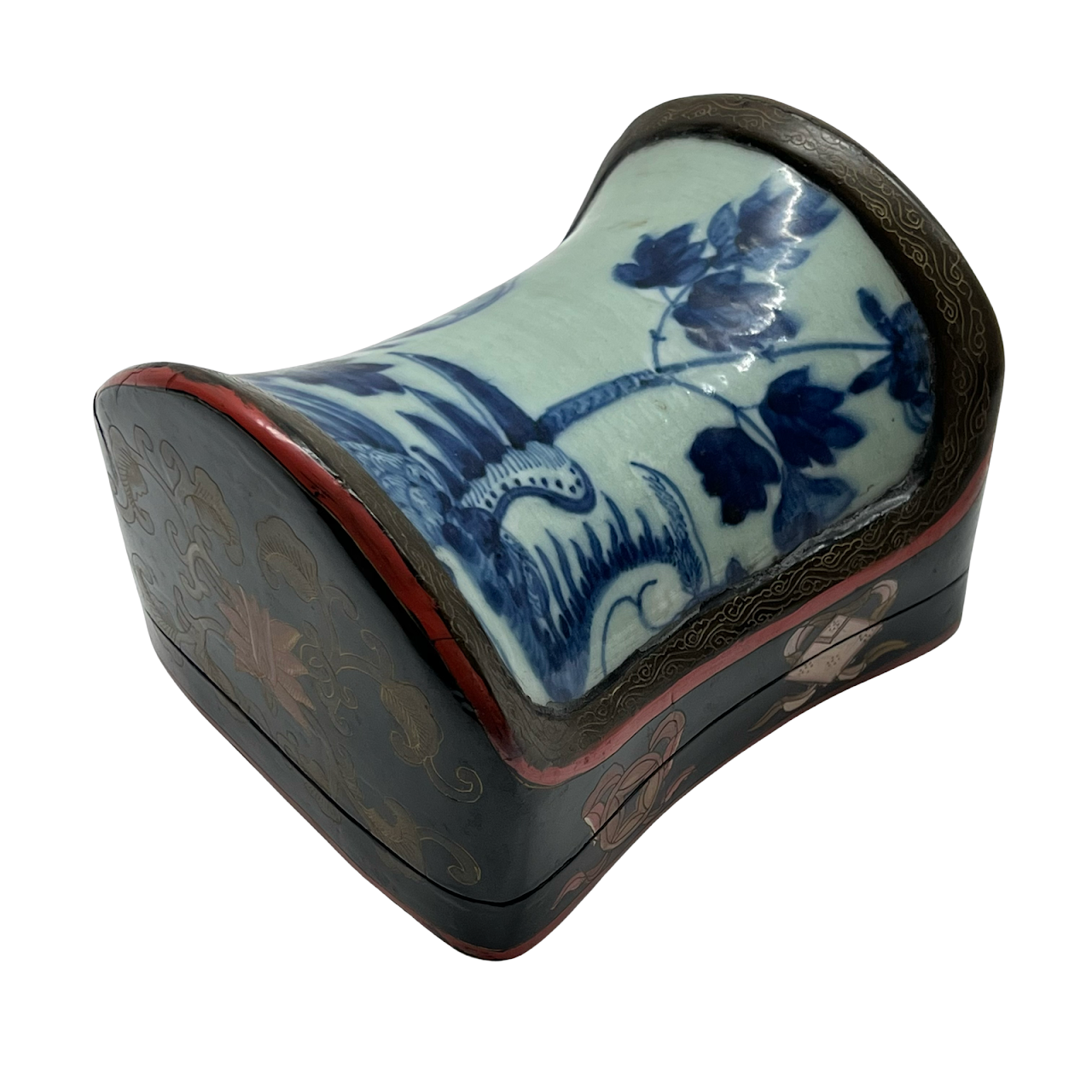 Chinese Porcelain Shard & Lacquer Box