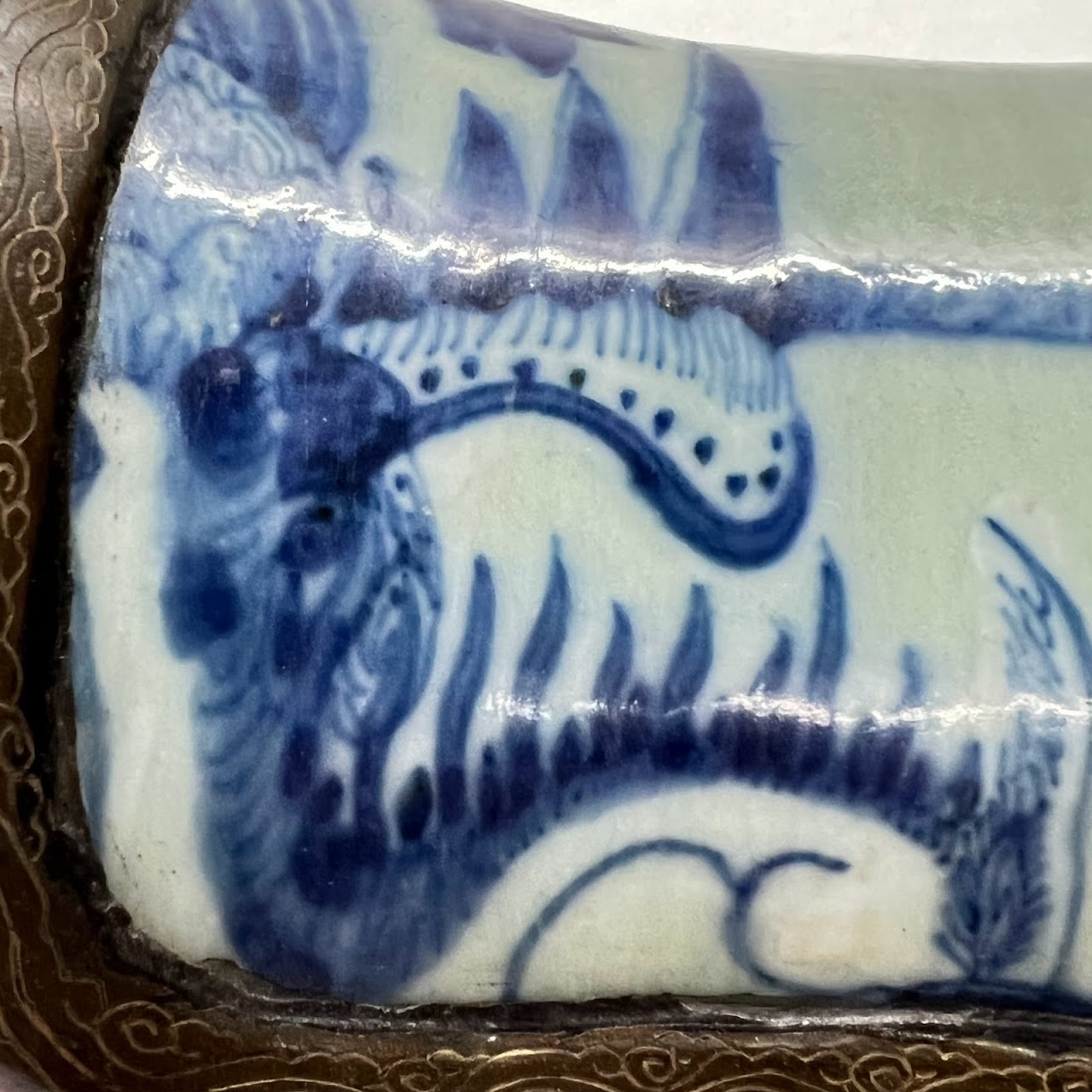 Chinese Porcelain Shard & Lacquer Box