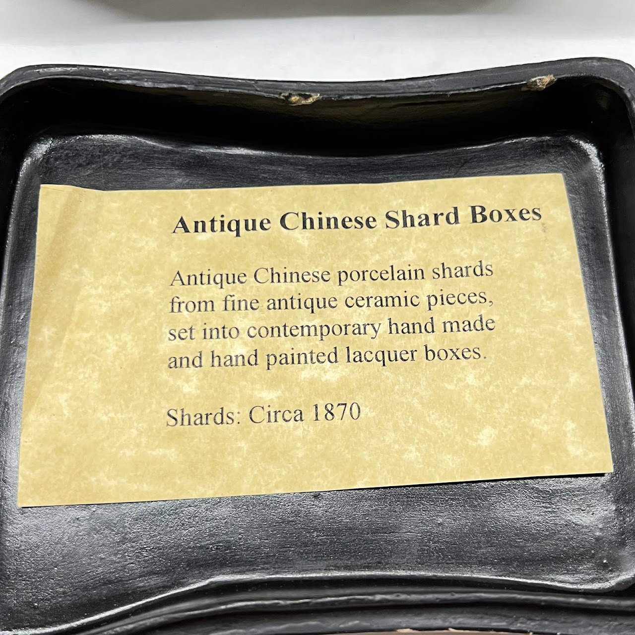 Chinese Porcelain Shard & Lacquer Box