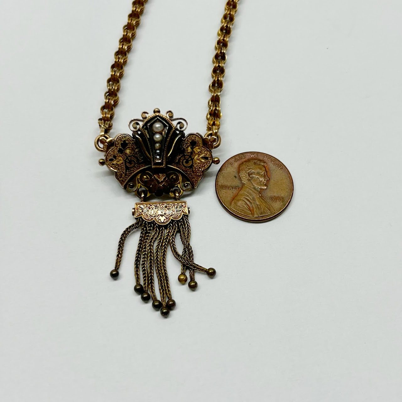 14K Gold Victorian Watch Fob & Chain