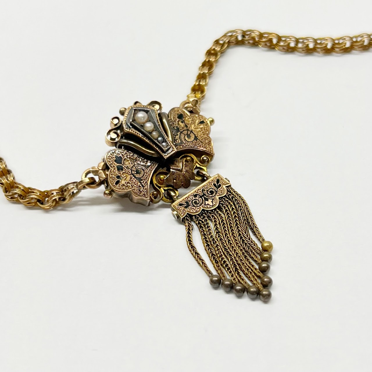 14K Gold Victorian Watch Fob & Chain