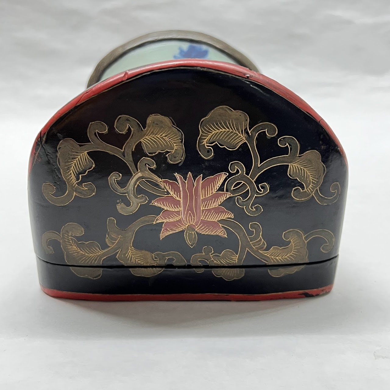 Chinese Porcelain Shard & Lacquer Box