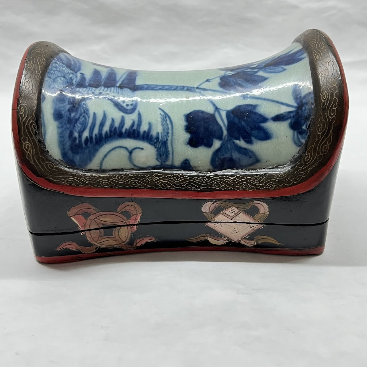 Chinese Porcelain Shard & Lacquer Box