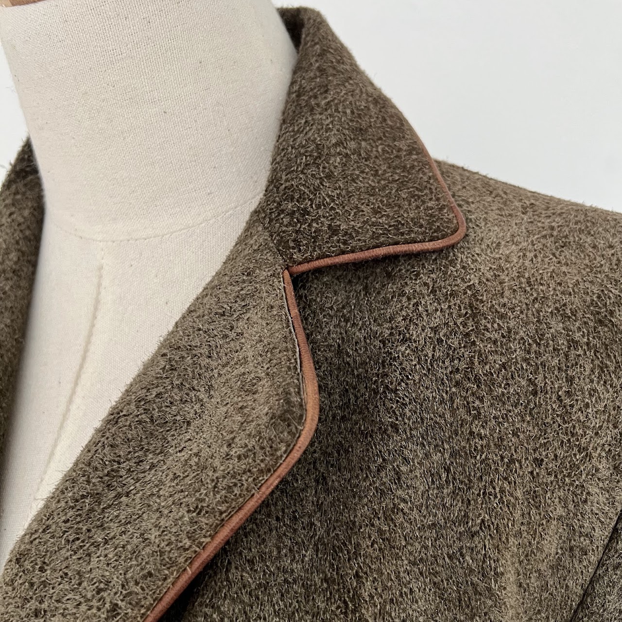 Fendi Brushed Suede Long Coat