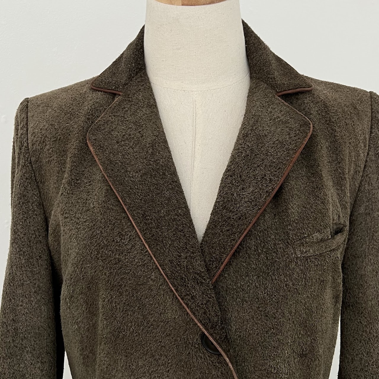 Fendi Brushed Suede Long Coat