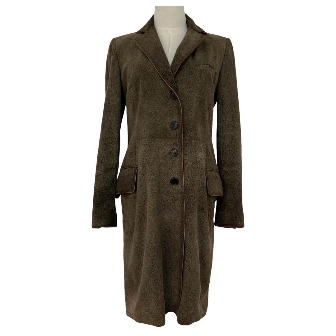 Fendi Brushed Suede Long Coat