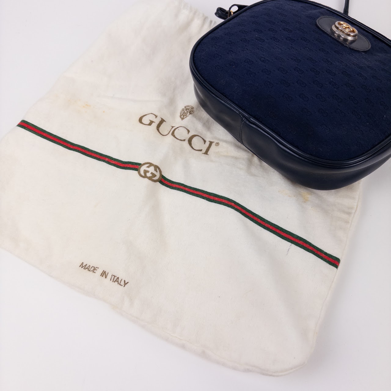 Gucci Interlocking GG Navy Blue Small Crossbody Bag