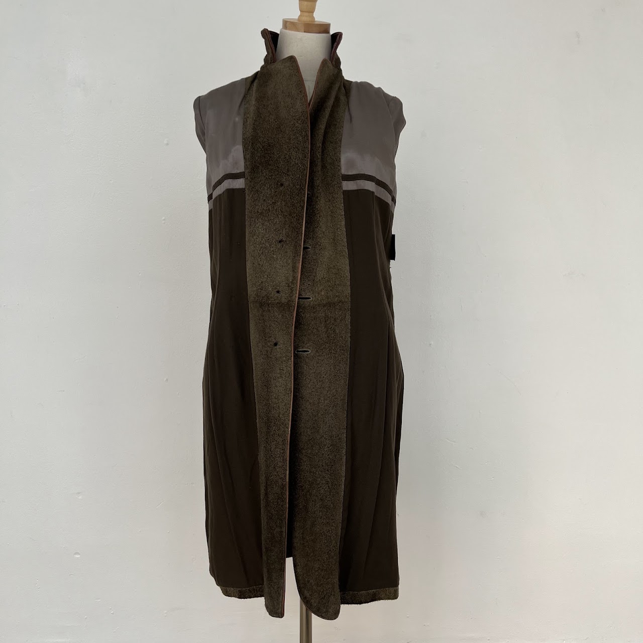 Fendi Brushed Suede Long Coat