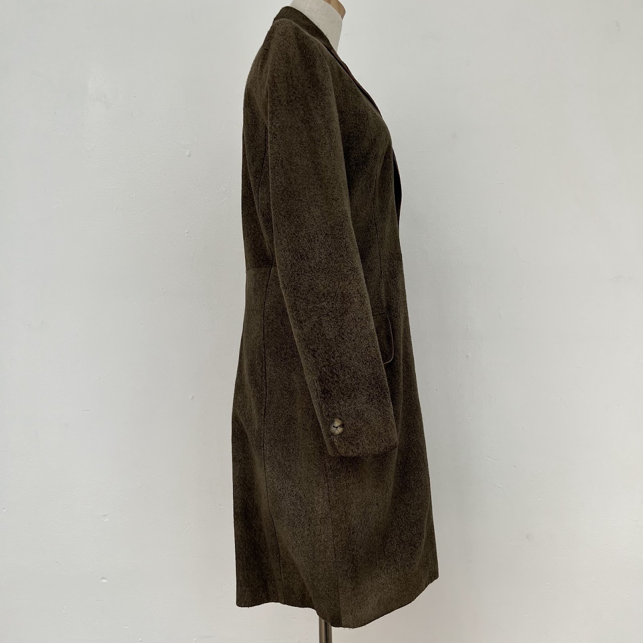 Fendi Brushed Suede Long Coat