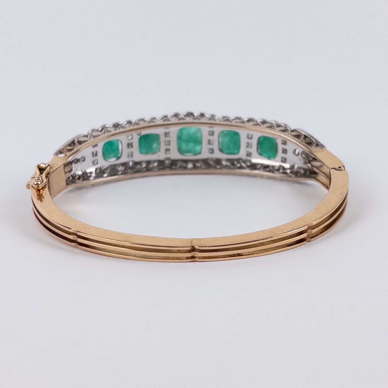 14K Gold, Emerald and Diamond Bracelet