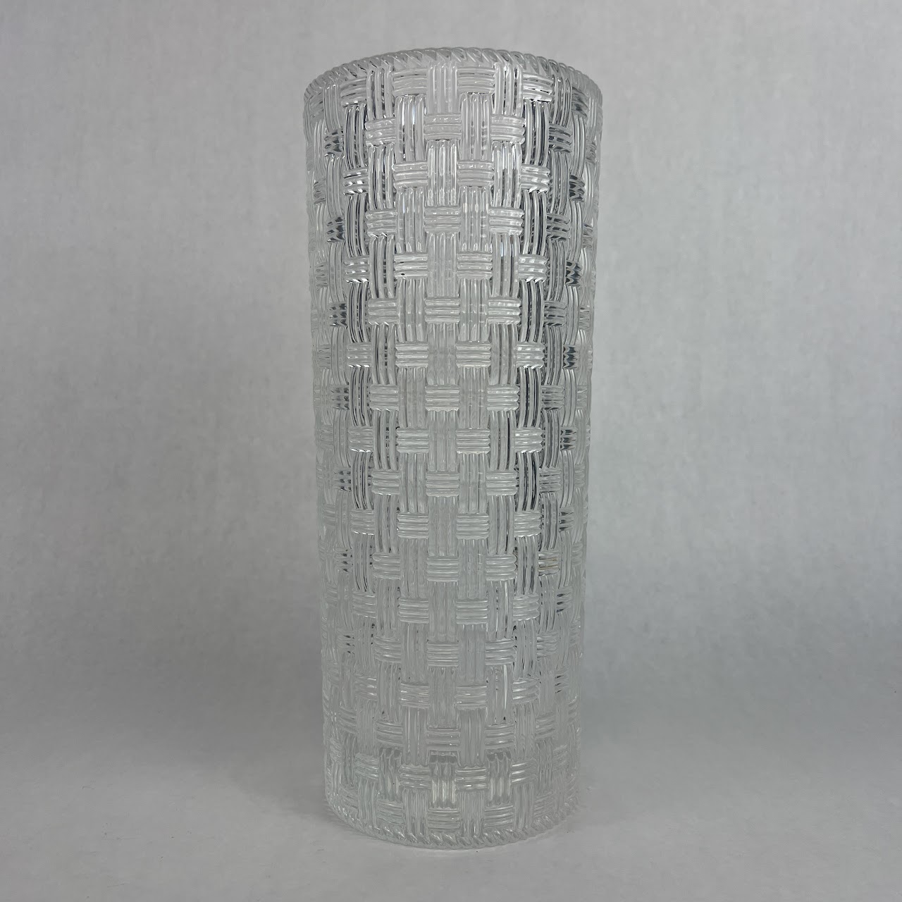 Tiffany & Co. Crystal Basket-Weave Large Vase