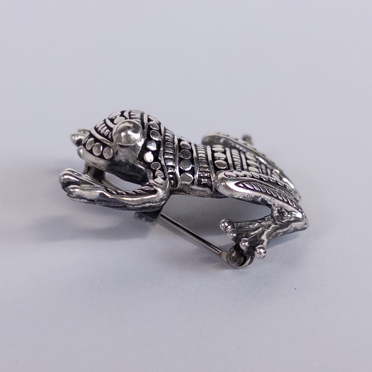 Sterling Silver Vintage Mexican Frog Convertible Brooch