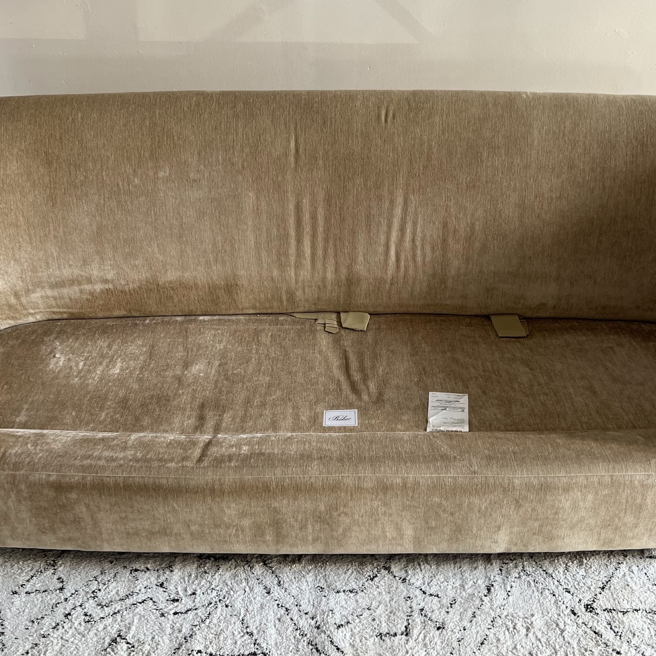 Baker Furniture Velvet Upholstered Sofa