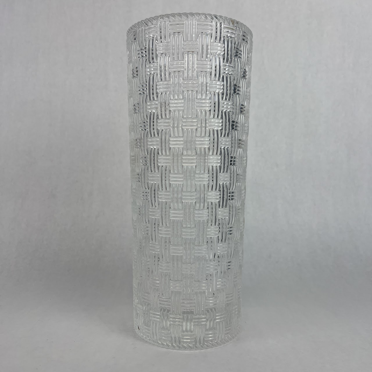 Tiffany & Co. Crystal Basket-Weave Large Vase