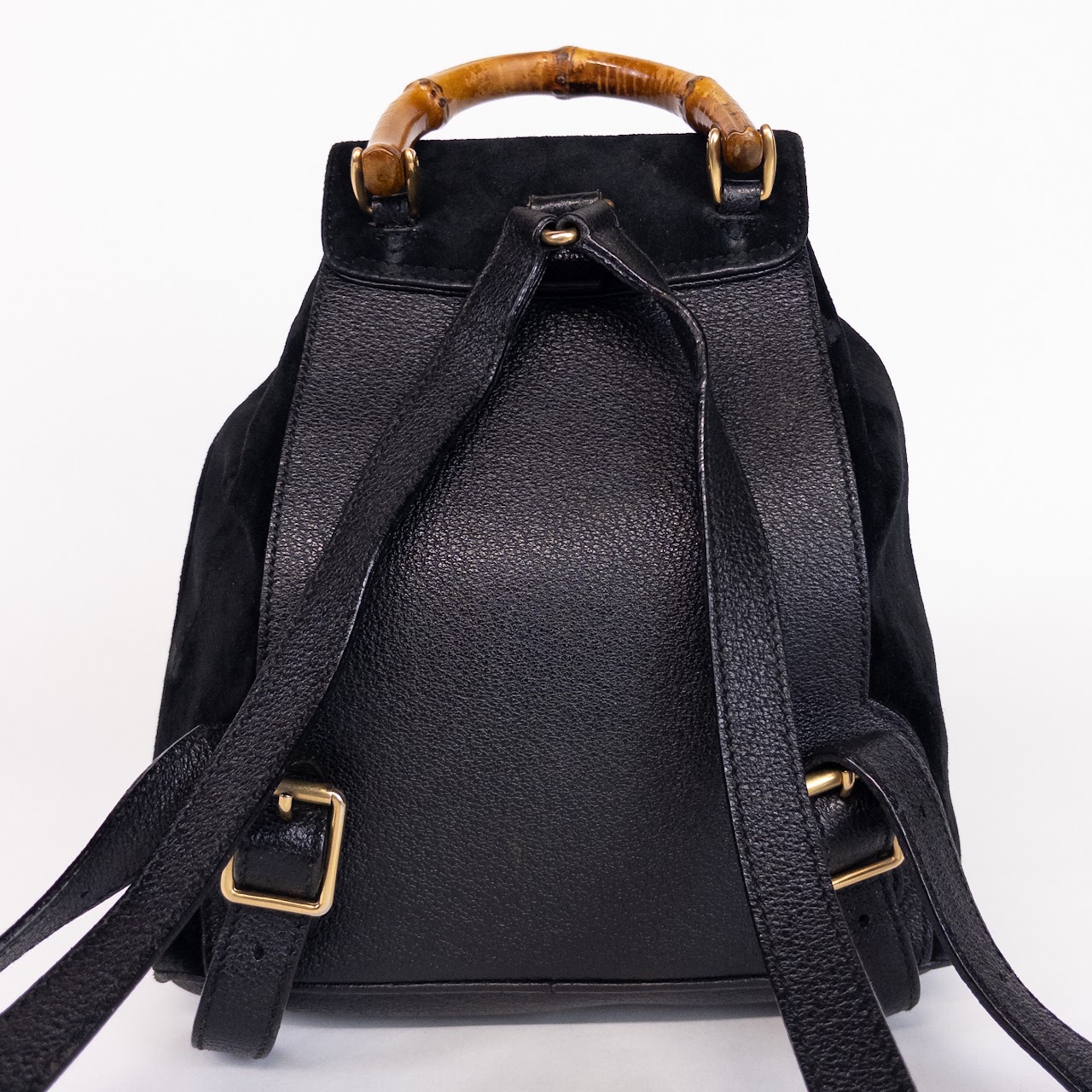 Gucci Suede and Leather Vintage Bamboo Accent Mini Backpack